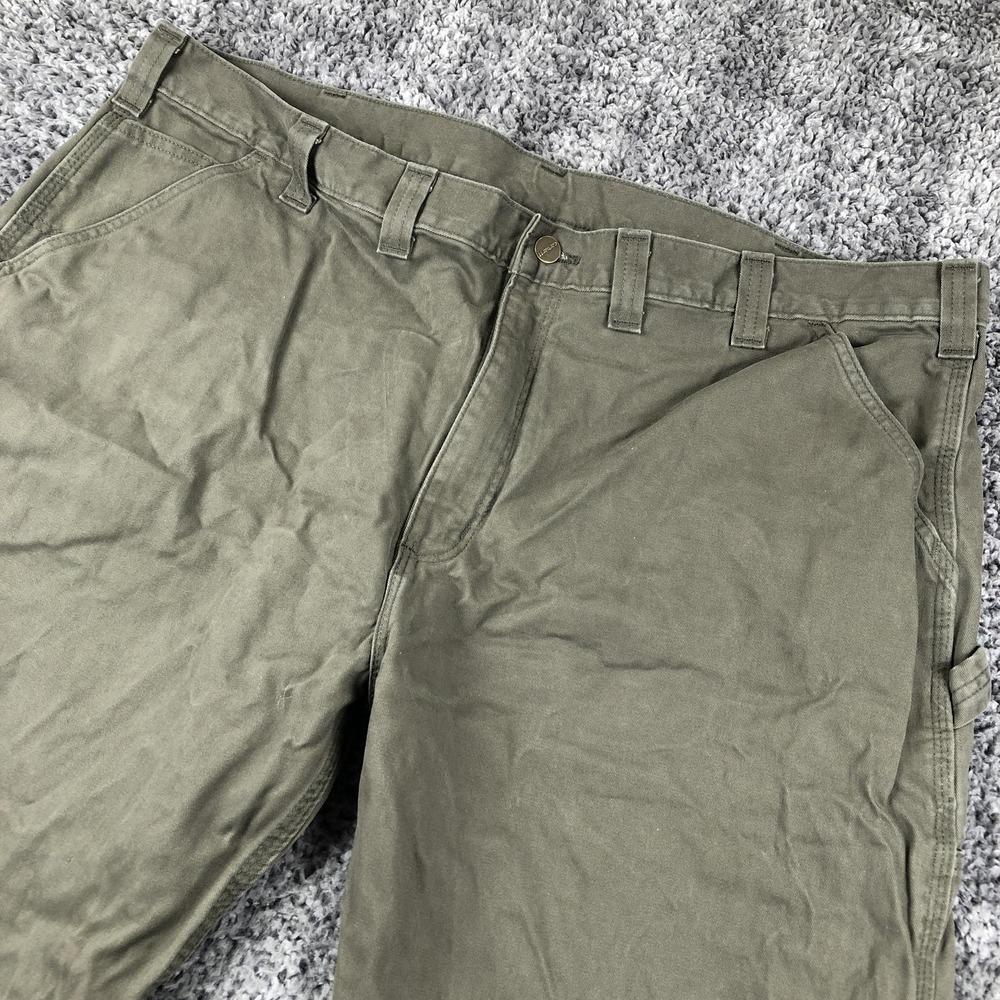 Carhartt Pants Mens‎ 44x30 Green Canvas Relaxed Fit Carpenter Workwear Utility